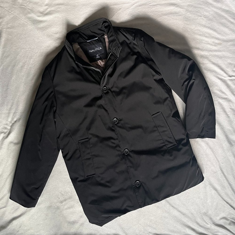Nautica Waterproof Windproof Down Coat Parka, Lightweight  Black, Large